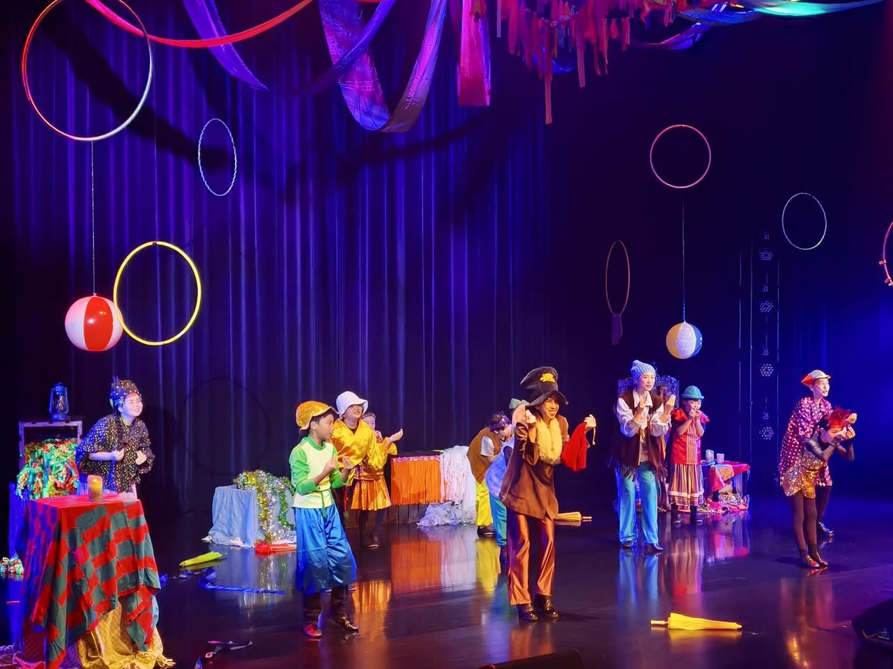 A heartwarming scene from the 'Scrooge' performance