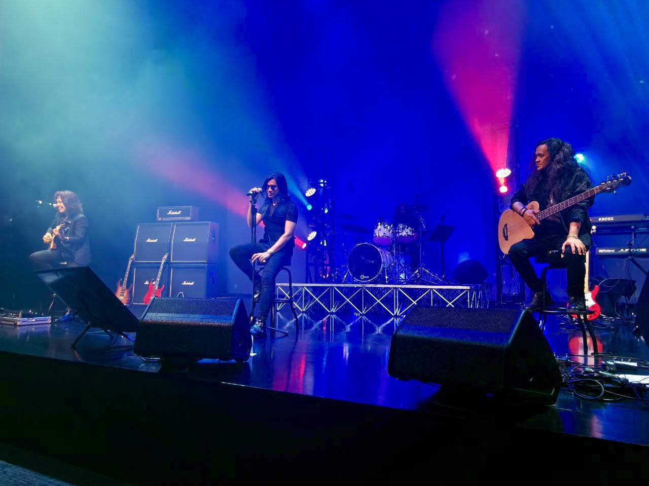 The audience enjoying the rock concert at Our Tampines Hub