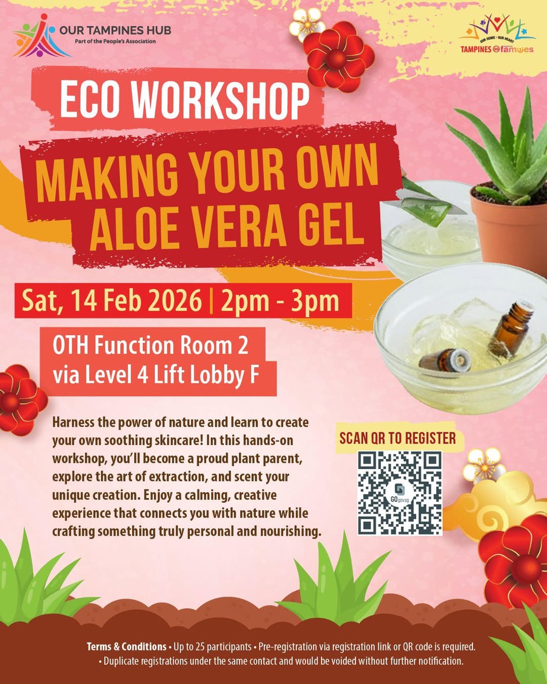 Hands-on aloe vera skincare workshop at Our Tampines Hub