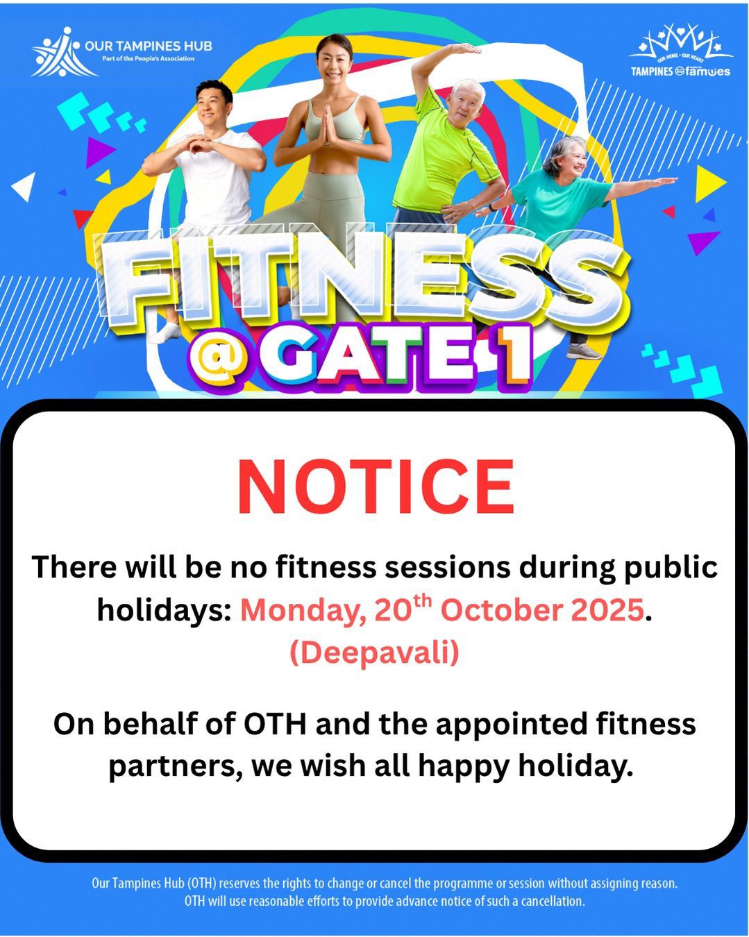 Our Tampines Hub community exercise area