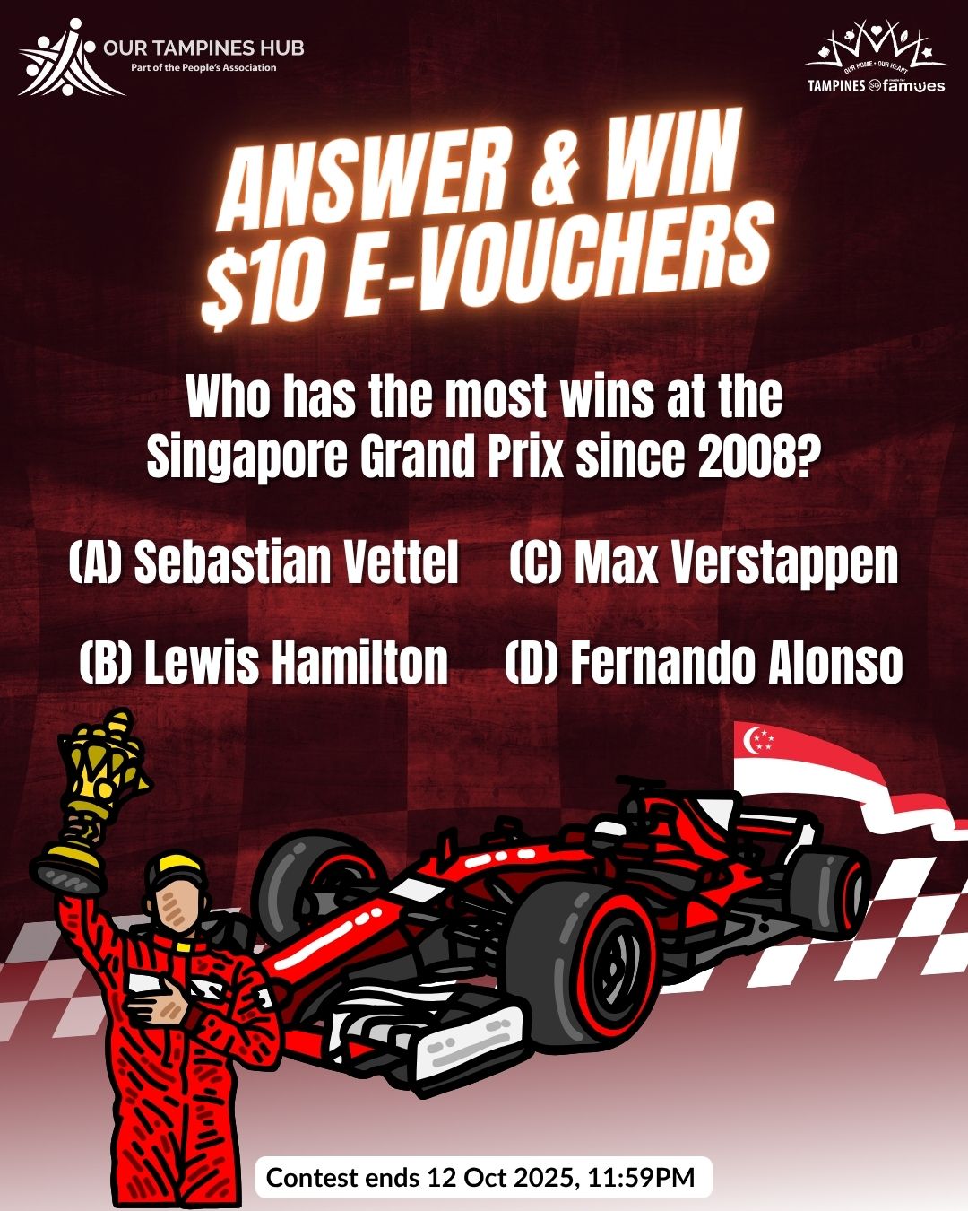 F1 Singapore Grand Prix Quiz: Win $10 E-Vouchers!