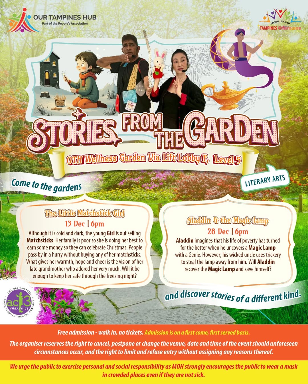 A whimsical garden setting under a starry night, inviting storytelling.