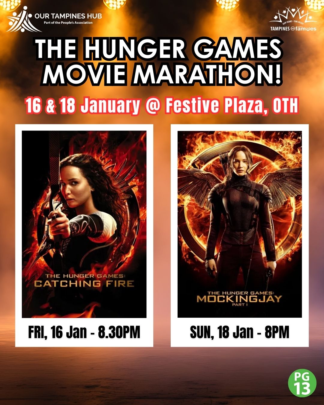 Fans gathering for a movie screening at Festive Plaza OTH