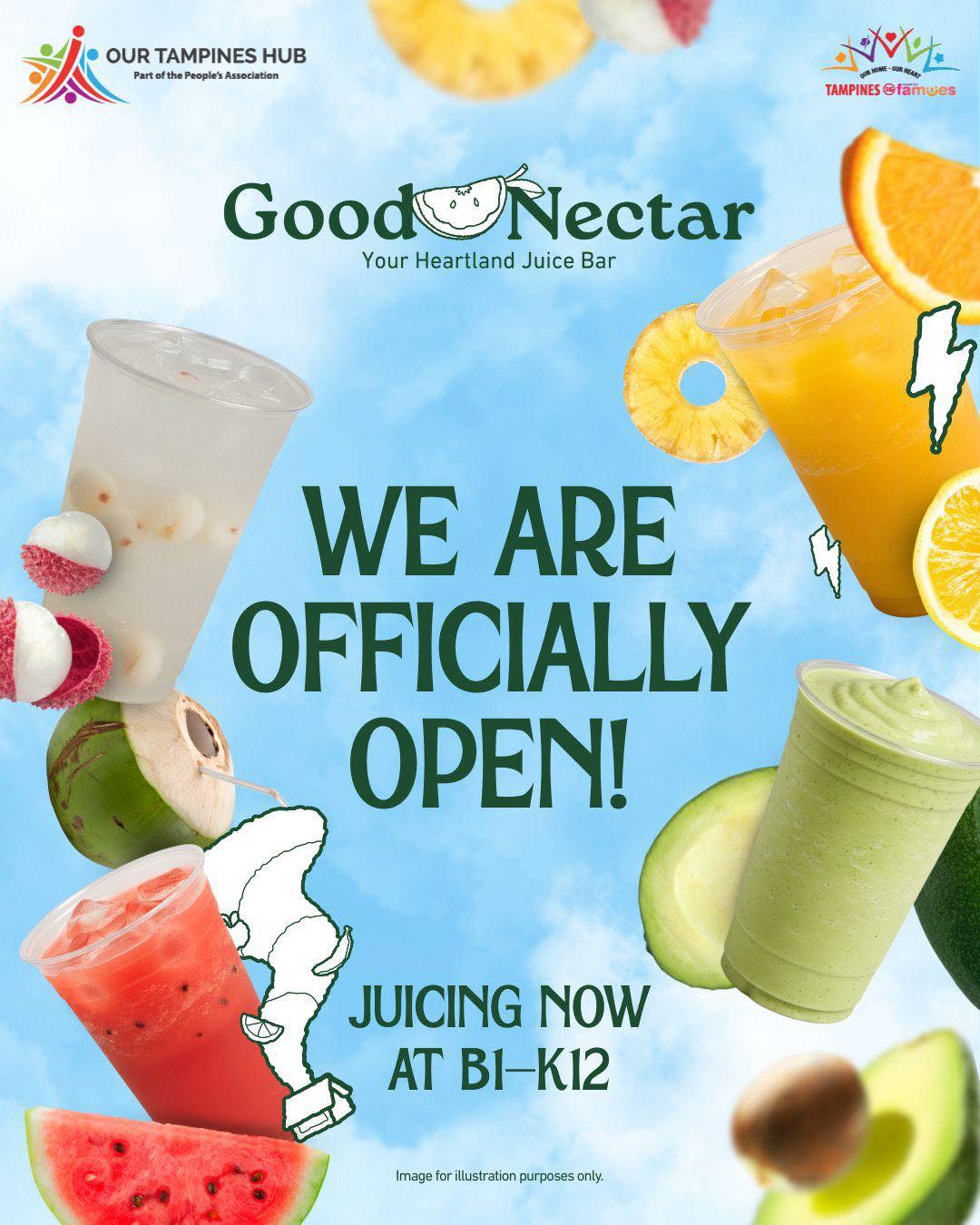 A selection of fresh juices and smoothies from Good Nectar