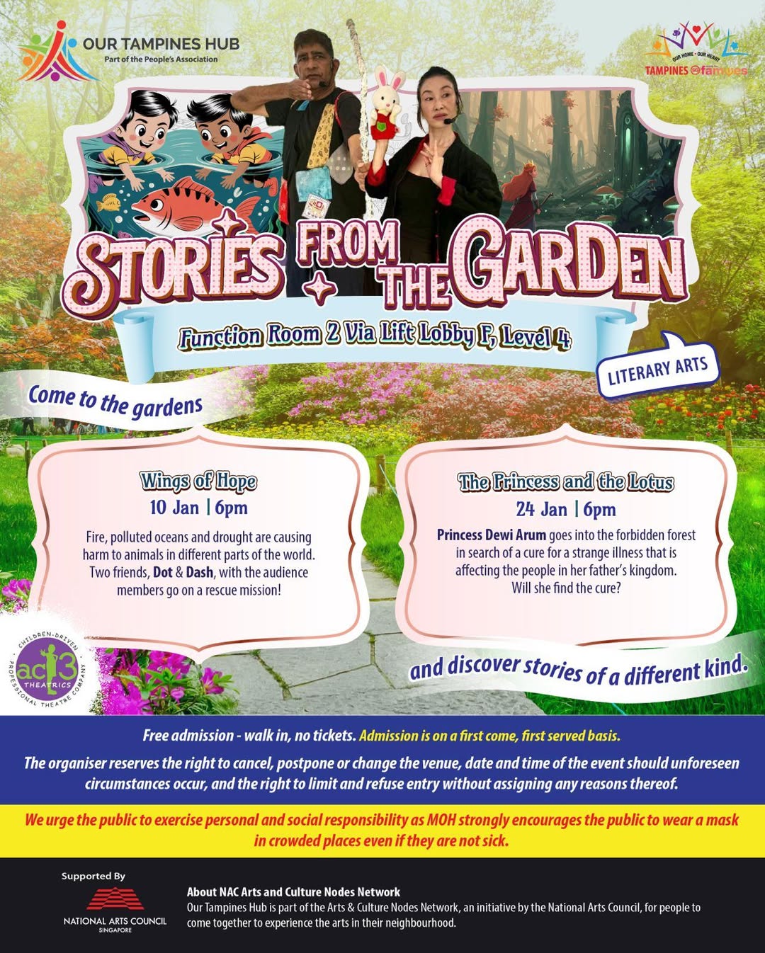 An illustration representing upcoming community storytelling events.