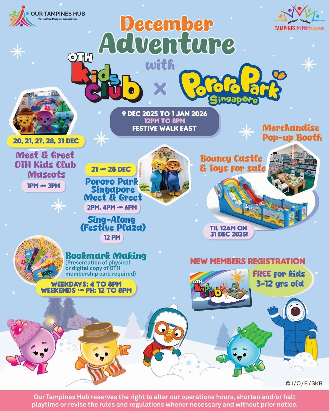 Children enjoying a holiday program event with OTH Kids Club and Pororo Park