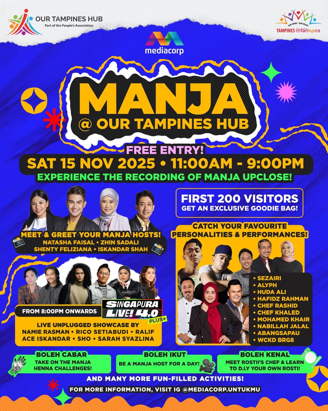 MANJA live recording event at Our Tampines Hub