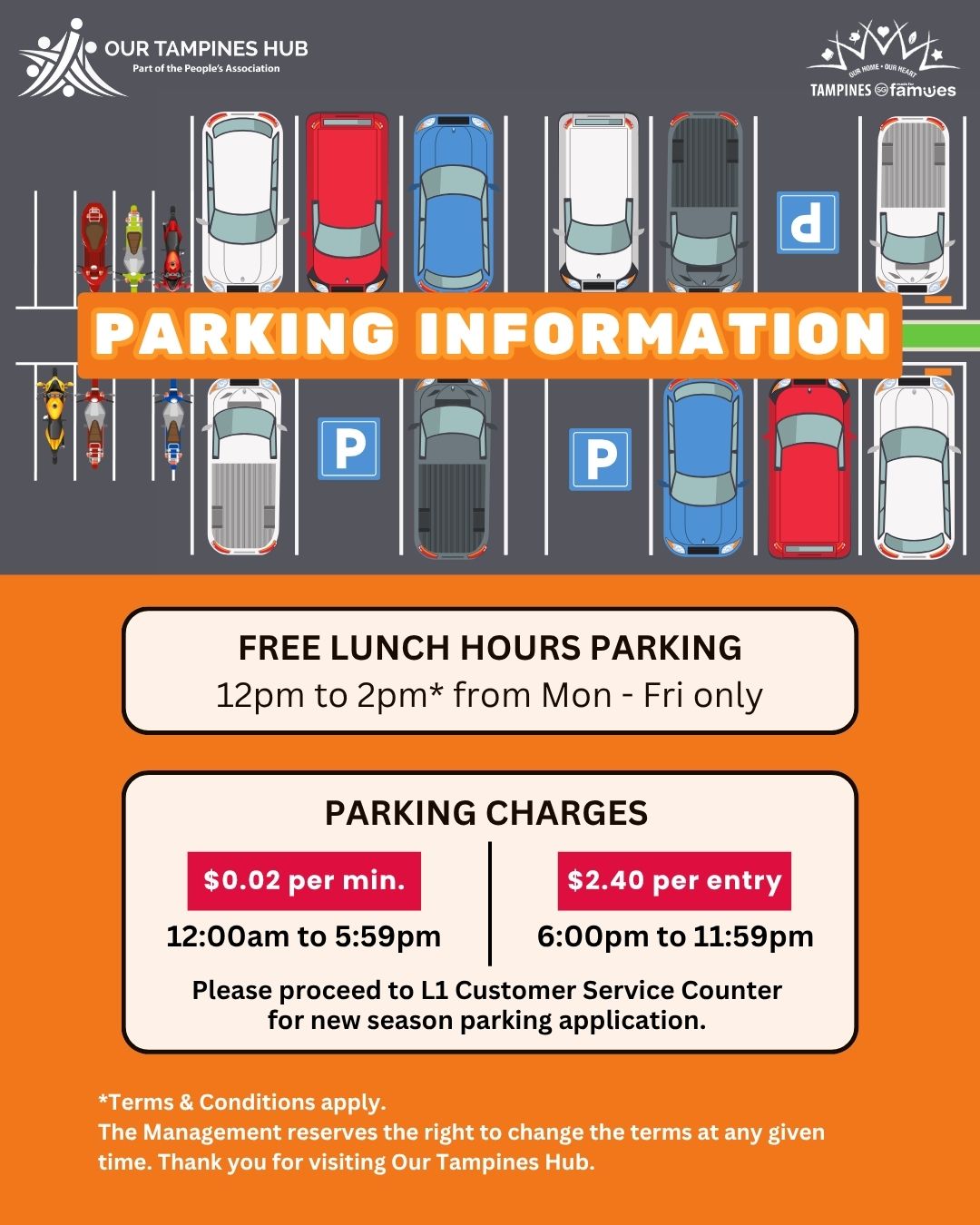 Exterior view of Our Tampines Hub, showcasing its modern architecture and community spaces.