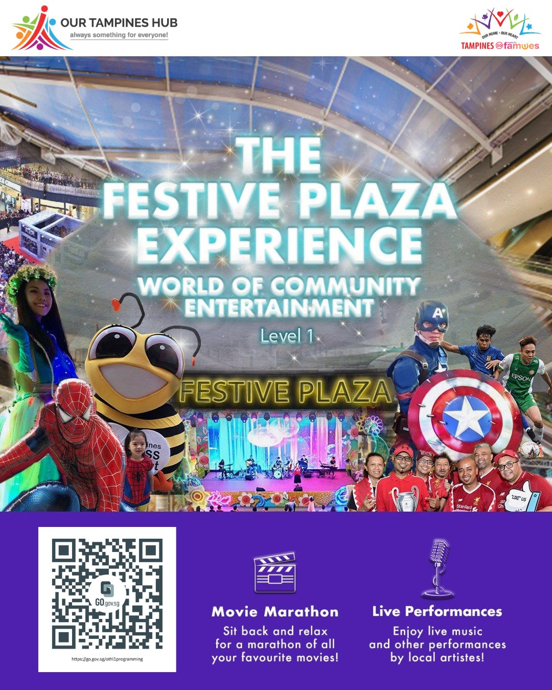 Promotional image for Our Tampines Hub's weekly programmes
