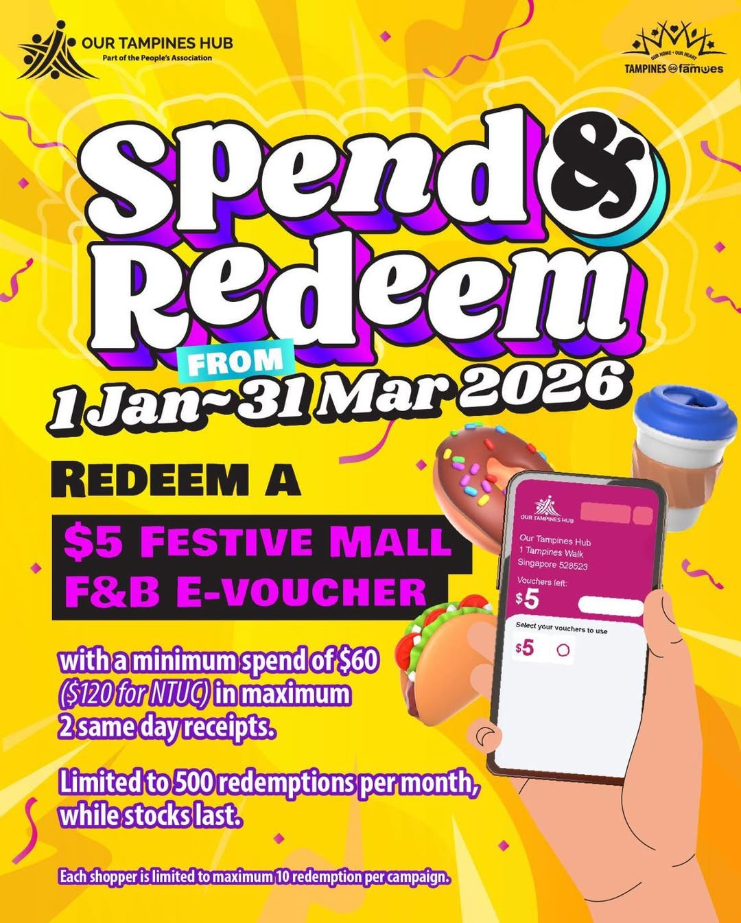 Festive Mall E-voucher promotion at Our Tampines Hub