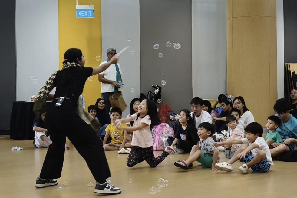 Community members enjoying the storytelling program