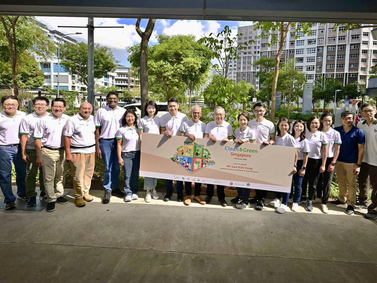 Attendees and dignitaries at Clean and Green Singapore Day 2025 celebration at Our Tampines Hub