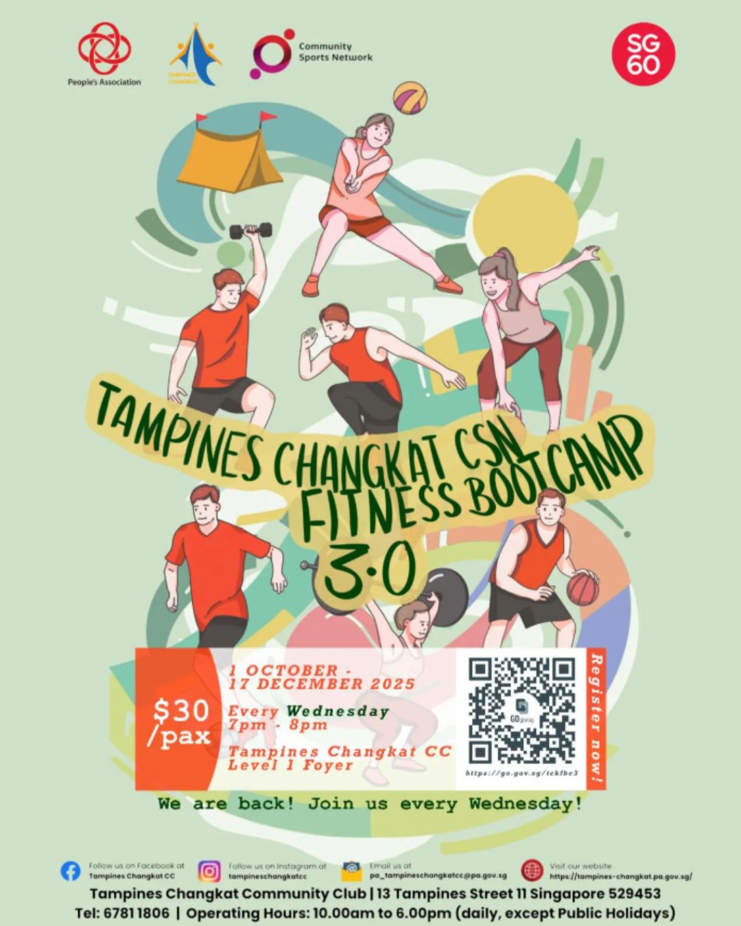 A group of individuals engaged in a dynamic outdoor fitness session, possibly at a bootcamp.