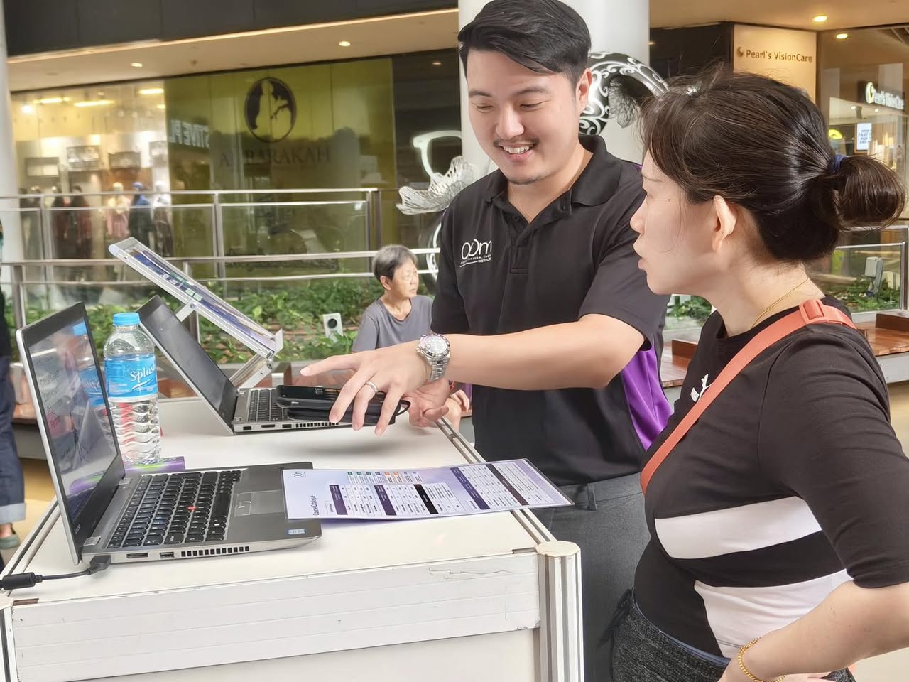 Career consultation and training provider booths