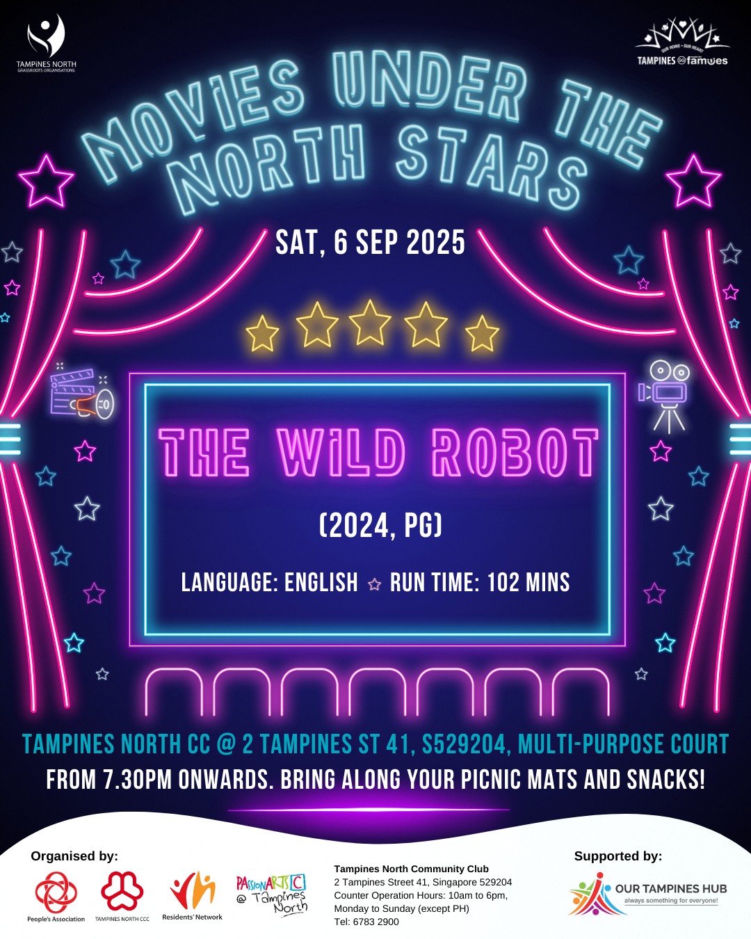 The Wild Robot: Outdoor Movie Night @ Tampines North