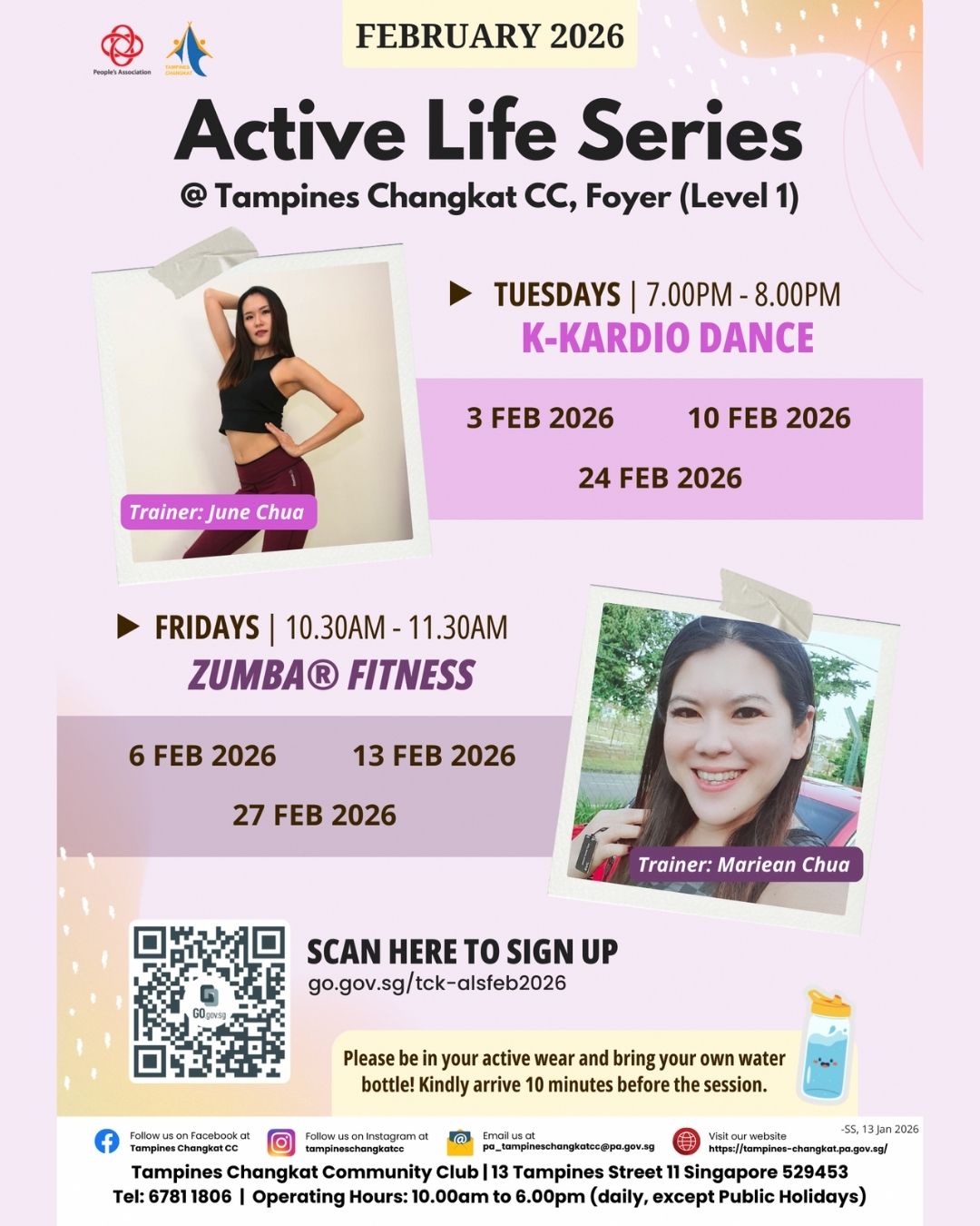 Community members participating in an energetic Zumba fitness session at Tampines Changkat CC