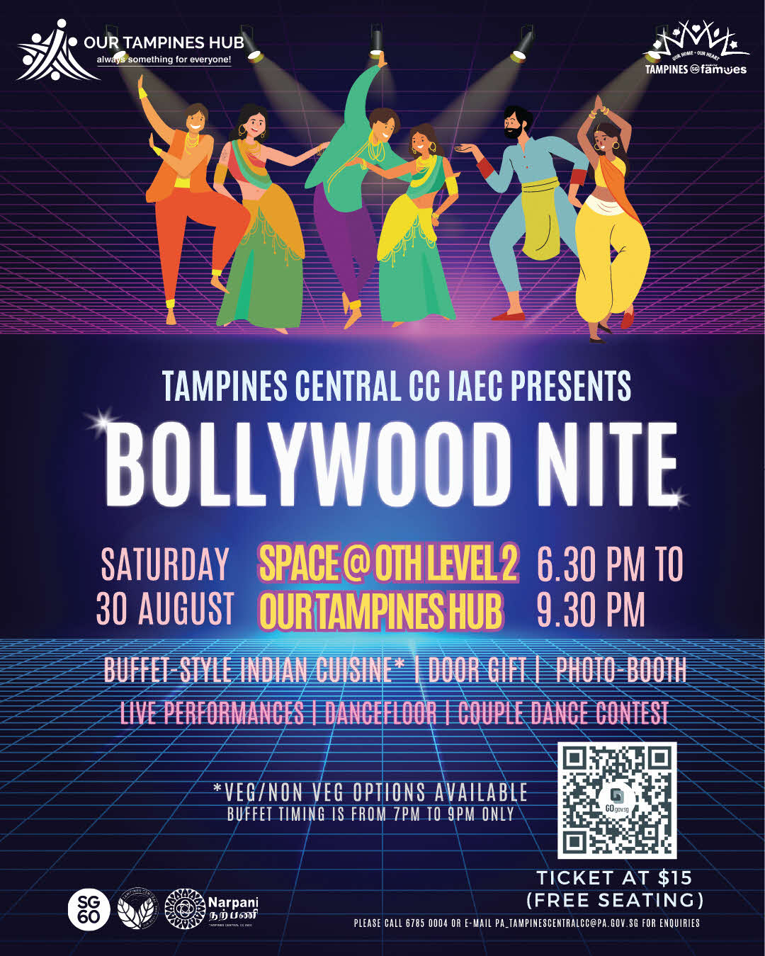 Promotional image for Bollywood Nite at Tampines Central CC IAEC