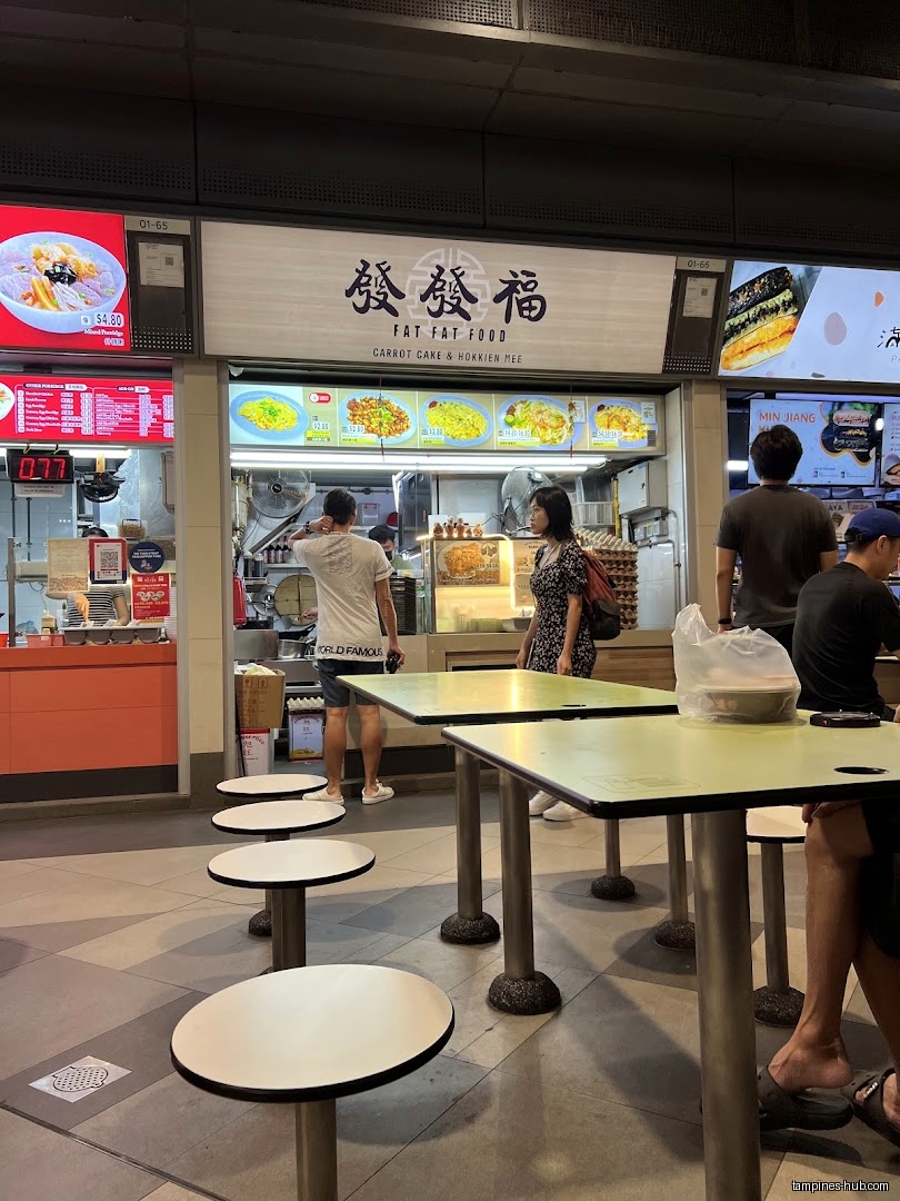 The image shows the front of the Fat Fat Food shop.