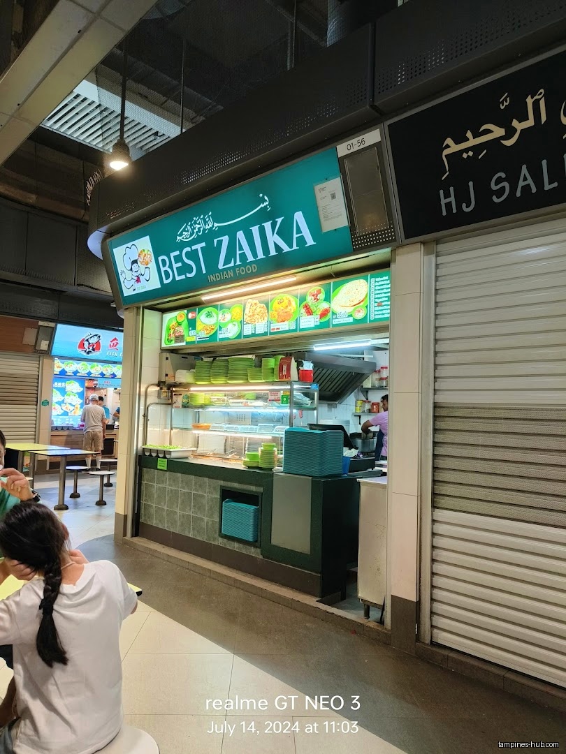 The image shows the front of the Indian Cuisine shop, Best Zaika.