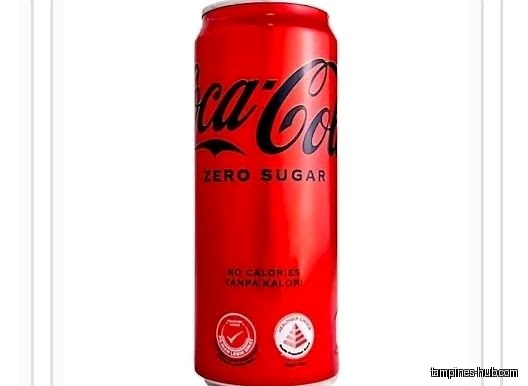 A red can of Coca-Cola Zero Sugar is displayed against a white background.