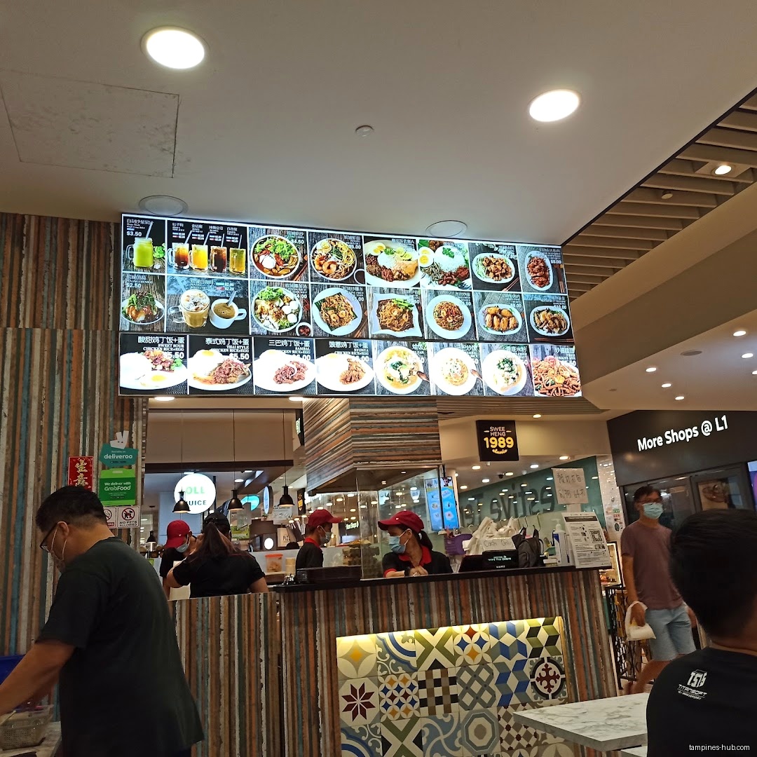 The image shows the interior of Penang Food Cuisine with a menu board.